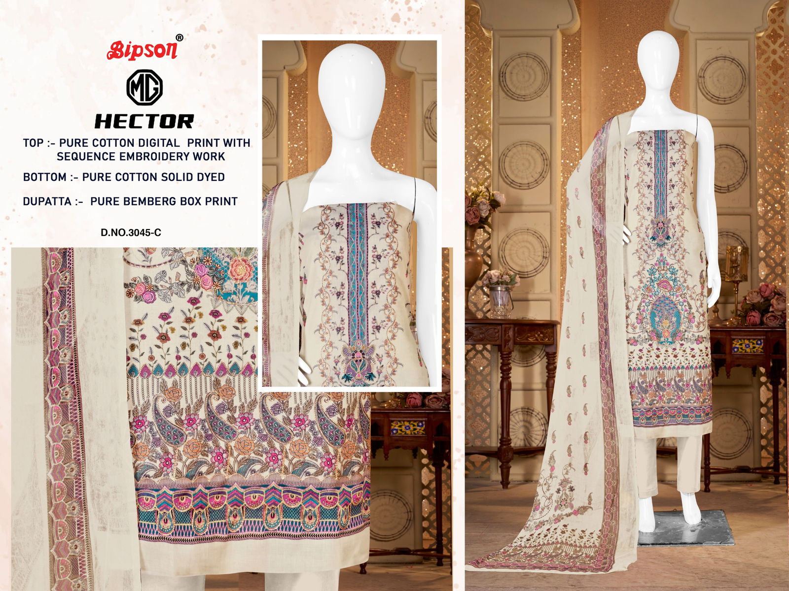 Mg Hector 3045 By Bipson Cotton Printed Dress Material Wholesalers In Delhi